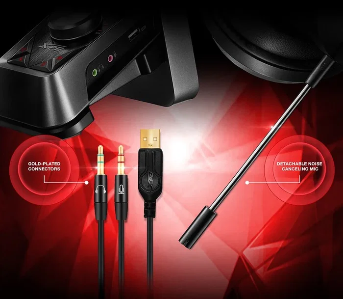 Adata XPG EMIX H30 SE Auriculares Gaming con Micrófono y Amplificador, Negro y Rojo