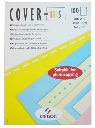 Tapa De Encuadernar Canson Cover-Iris A4 Cartulina 185 G Blanco Caja De 100 Tapa De Encuadernar Canson Cover-Iris A4 Cartulina 185 G Blanco Caja De 100