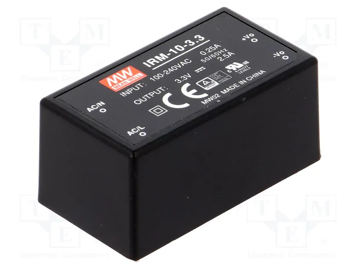 MEAN WELL IRM-10-3.3 Convertidor AC/DC 8,25W 3,3V DC MEAN WELL IRM-10-3.3 Convertidor AC/DC 8,25W 3,3V DC