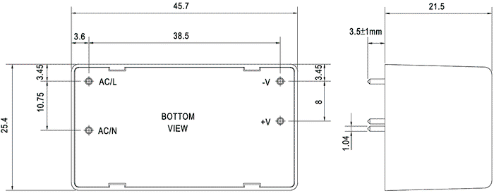 MEAN WELL IRM-10-3.3 Convertidor AC/DC 8,25W 3,3V DC MEAN WELL IRM-10-3.3 Convertidor AC/DC 8,25W 3,3V DC