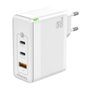 Aisens Cargador GaN 100W con 2xUSB-C y 1xUSB-A, Blanco