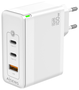 Aisens Cargador GaN 100W con 2xUSB-C y 1xUSB-A, Blanco