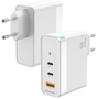 Aisens Cargador GaN 100W con 2xUSB-C y 1xUSB-A, Blanco