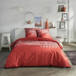 Today Juego de cama JAVA 2 personas 240x220 cm Rojo Estampado Londres