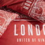 Today Juego de cama JAVA 2 personas 240x220 cm Rojo Estampado Londres
