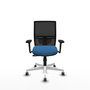 PIQUERAS Y CRESPO Silla de oficina Yunquera con mecanismo Sincro, Azul claro y Negro