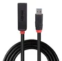 Lindy 43400 Hub USB 3.2 Gen 1 Tipo C con Cable Activo de 3 m, 2 Puertos, 5 Gbit/s, Negro, ABS