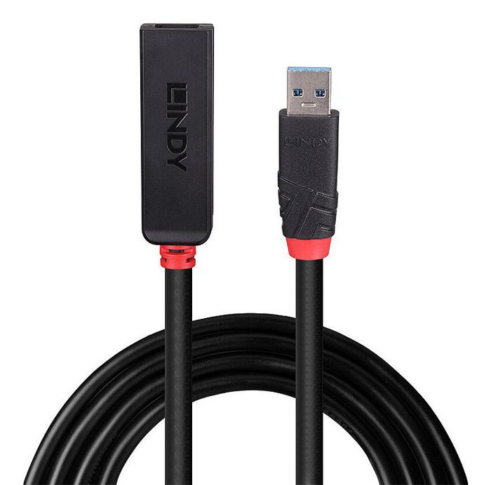 Lindy Cable de extensión USB 3.0 activo delgado y alargable, conector A, longitud 3 metros, velocidad de 5 Gbps