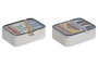 DKD Home Decor Caja con Tapa de Gres Diseño Sardinas Multicolor