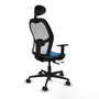 PIQUERAS Y CRESPO Silla de oficina Jorquera con mecanismo Sincro/Traslack, Azul claro y Blanco