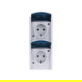 BUSCH-JAEGER BJ 20-02EW-53 Enchufe Empotrable con Tapa Abatible, 2 Tomas, Color Azul/Blanco, IP44, 250V, 16A