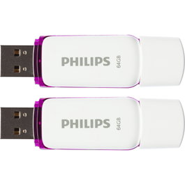 Philips STICK USB 2.0 2-Pack 64GB Snow Edition Magic Purple