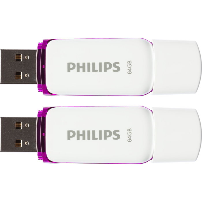 Philips STICK USB 2.0 2-Pack 64GB Snow Edition Magic Purple Philips STICK USB 2.0 2-Pack 64GB Snow Edition Magic Purple