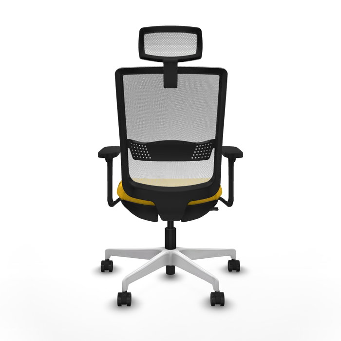 PIQUERAS Y CRESPO Silla de oficina Haches con Mecanismo Sincro/Traslack, Amarillo y Blanco
