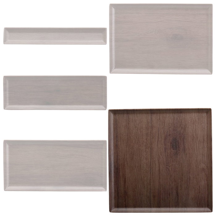 1946 Fuente Melamina Woody Baker 30x30 cm Imitación Madera Libre de BPA Resistente -20°C a +70°C Apto Lavavajillas