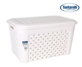 Tontarelli Cesta Ropa 48.3L Blanca C/Tapa "Arianna" 58x39x32 cm (6 Unidades)