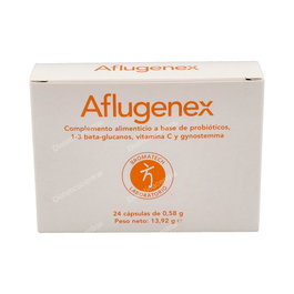 BROMATECH Aflugenex 24 Cap. Complemento alimenticio con Lactobacilos y Vitamina C para el sistema inmune y vías respiratorias