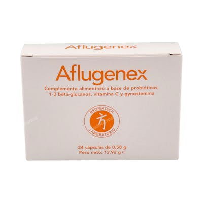 BROMATECH Aflugenex 24 Cap. Complemento alimenticio con Lactobacilos y Vitamina C para el sistema inmune y vías respiratorias