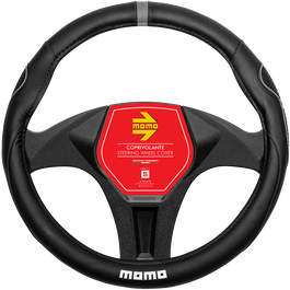 Momo Funda de Volante Supergrip Negra y Gris