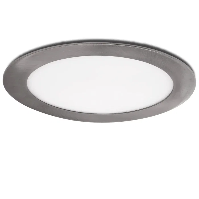 GLED Placa LED Circular 170mm, 12W 1200Lm 2700K Blanco Cálido, Níquel Satinado, IP25, Driver Incluido, Ideal Techo [GL-CL-R12N-WW]