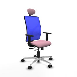 PIQUERAS Y CRESPO Silla de oficina Motilla con mecanismo Sincro/Traslack, Rosa y Azul