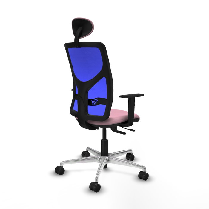 PIQUERAS Y CRESPO Silla de oficina Motilla con mecanismo Sincro/Traslack, Rosa y Azul