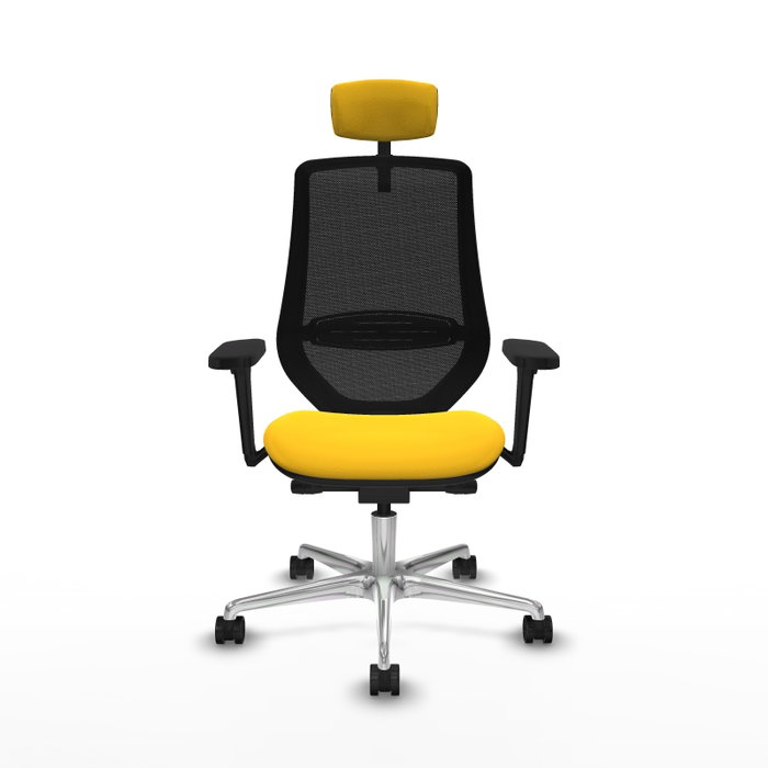 PIQUERAS Y CRESPO Silla de oficina Mardos con mecanismo Sincro/Traslack, Amarillo y Negro