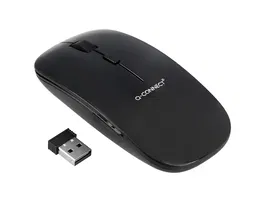 Q-connect Ratón Óptico Inalámbrico Silencioso, DPI 800/1200/1600, Negro