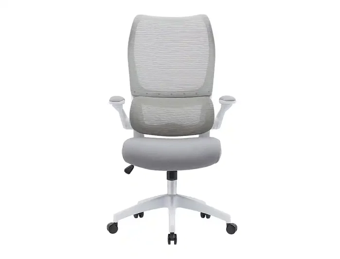 Q-connect Silla Oficina Catania Malla Respaldo Transpirable Altura Ajustable Ruedas Premium Color Gris Blanco