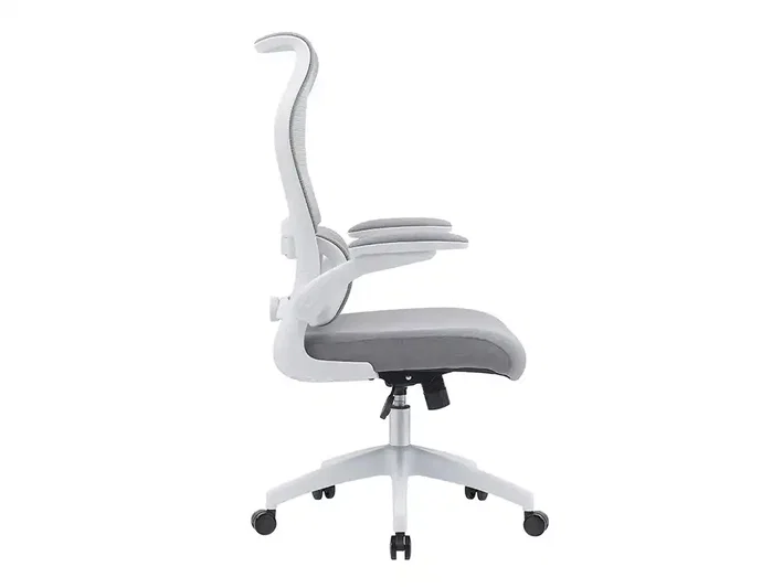 Q-connect Silla Oficina Catania Malla Respaldo Transpirable Altura Ajustable Ruedas Premium Color Gris Blanco