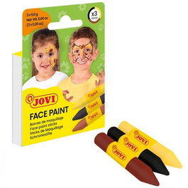 Jovi Estuche Maquillaje 3 Barras Animal Colores Amarillo Marrón Negro para Disfraces