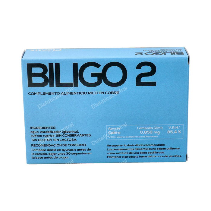 Plantis Biligo 2 Cobre 20 ampollas de 2ml Plantis Biligo 2 Cobre 20 ampollas de 2ml