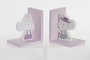 DKD Home Decor Sujetalibros infantil ratón MDF Rosa y Azul 9.5 x 14.5 x 12.5 cm (2 Unidades)
