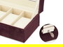 Giftdecor Caja Relojero 6 Huecos con Llave Burdeos 30.5 x 11.5 x 8.5 cm (Set de 6)