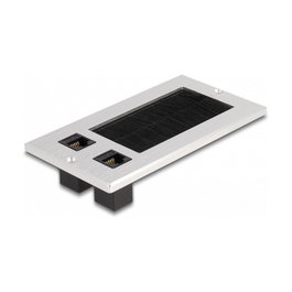 DeLOCK Entrada de cables con cepillo y 2 x RJ45 Keystone modular Cat.6 de aluminio