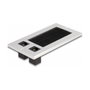 DeLOCK Entrada de cables con cepillo y 2 x RJ45 Keystone modular Cat.6 de aluminio