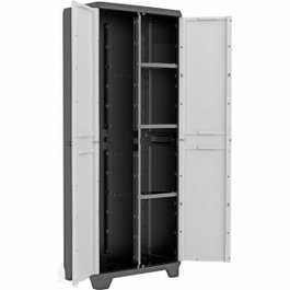 Keter Gabinete de almacenamiento de utilidad lineal KIS - 68 x 39 x 173 cm - Negro y gris