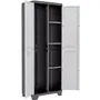 KIS Gabinete de almacenamiento de utilidad lineal 68 x 39 x 173 cm Negro y gris