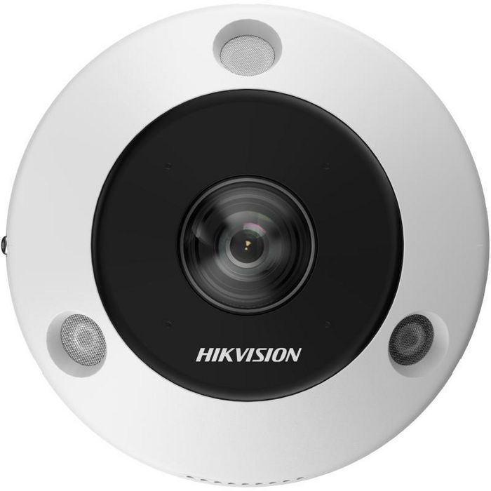 Hikvision DS-2CD63C5G1-IVS Cámara IP Seguridad 12MP Fisheye 1.29mm, Interior/Exterior IP67, Visión Nocturna IR 15m, WDR, H.265+, MicroSD, PoE