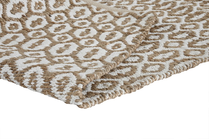 DKD Home Decor Alfombra Boho Marron Blanco 175 x 75 cm Yute Poliester Algodon DKD Home Decor Alfombra Boho Marron Blanco 175 x 75 cm Yute Poliester Algodon