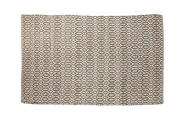 DKD Home Decor Alfombra Boho Marron Blanco 175 x 75 cm Yute Poliester Algodon