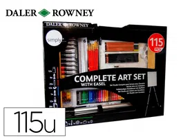 Lapices Daler Rowney Set Arte Completo Con Caballete De 115 Piezas