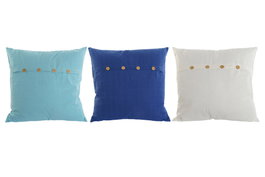 DKD Home Decor Cojín de Algodón 60x60x20 cm, Surtido de 3 Colores (Pack de 6)