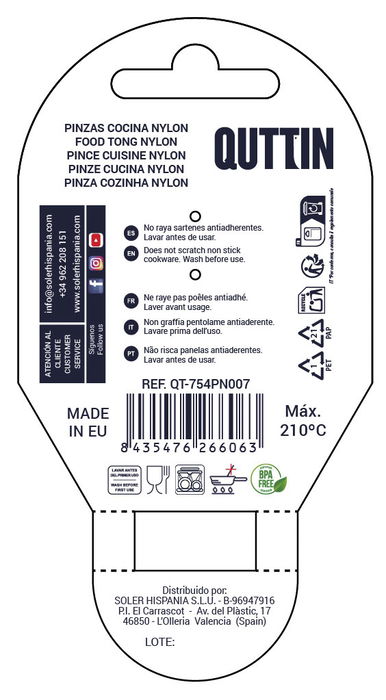 Quttin Pinzas Nylon Negra 31 cm x 6,9 cm x 2 cm (24 Unidades) Quttin Pinzas Nylon Negra 31 cm x 6,9 cm x 2 cm (24 Unidades)