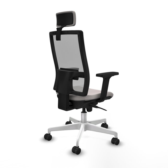 PIQUERAS Y CRESPO Silla de oficina Horna con mecanismo Sincro, Blanco y Gris PIQUERAS Y CRESPO Silla de oficina Horna con mecanismo Sincro, Blanco y Gris