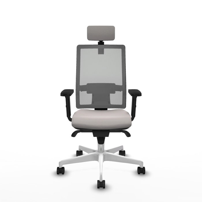 PIQUERAS Y CRESPO Silla de oficina Horna con mecanismo Sincro, Blanco y Gris PIQUERAS Y CRESPO Silla de oficina Horna con mecanismo Sincro, Blanco y Gris