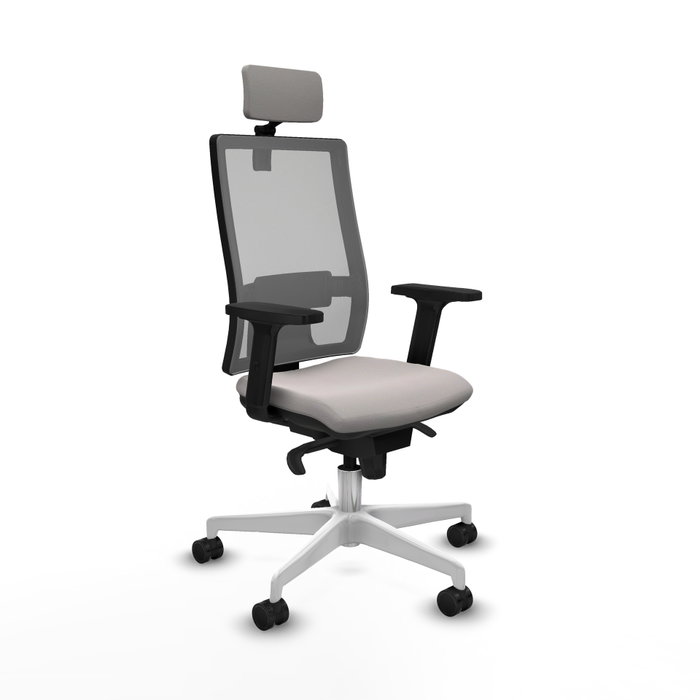 PIQUERAS Y CRESPO Silla de oficina Horna con mecanismo Sincro, Blanco y Gris PIQUERAS Y CRESPO Silla de oficina Horna con mecanismo Sincro, Blanco y Gris