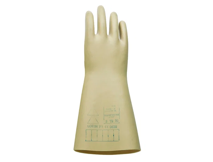 Faru Guantes de Látex Aislante Protección Eléctrica hasta 500V Clase 00 Talla 9 Color Beige