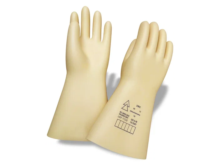 Faru Guantes de Látex Aislante Protección Eléctrica hasta 500V Clase 00 Talla 9 Color Beige