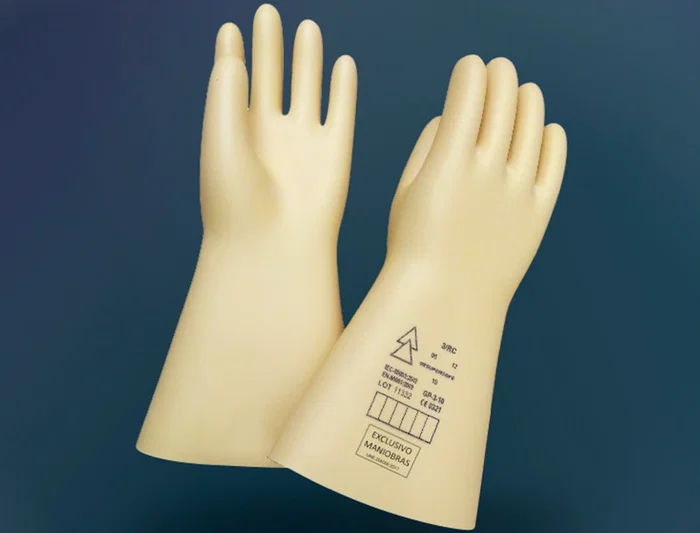 Faru Guantes de Látex Aislante Protección Eléctrica hasta 500V Clase 00 Talla 9 Color Beige